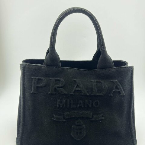 普拉達 Cotton Canvas Small Tote 小型帆布托特包