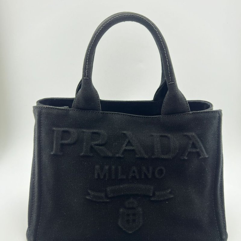 普拉達 Cotton Canvas Small Tote 小型帆布托特包-0