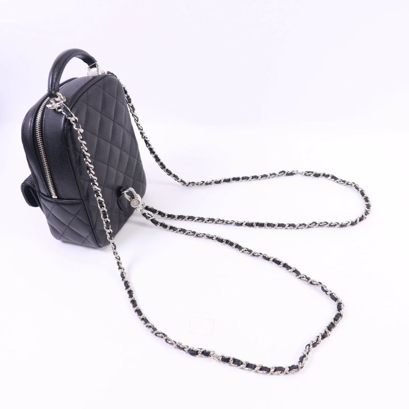 CHANEL 牛皮皮革Mini Backpack銀扣背包-4