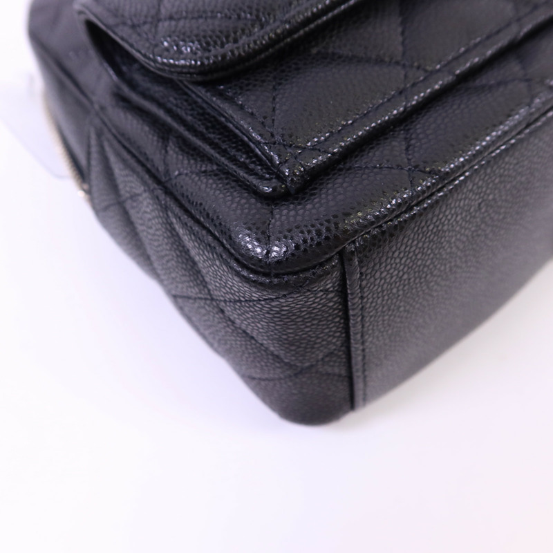 CHANEL 牛皮皮革Mini Backpack銀扣背包-11