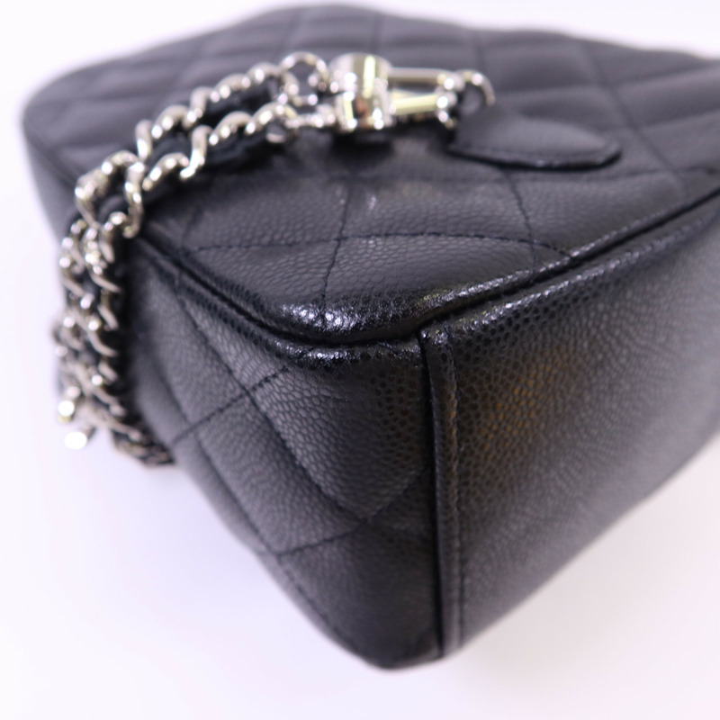 CHANEL 牛皮皮革Mini Backpack銀扣背包-13