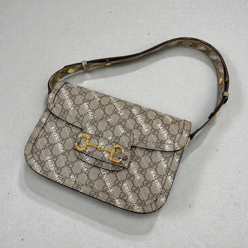 莉亞精品♡ Gucci x BALENCIAGA 聯名1955馬鞍包 二手美包-0