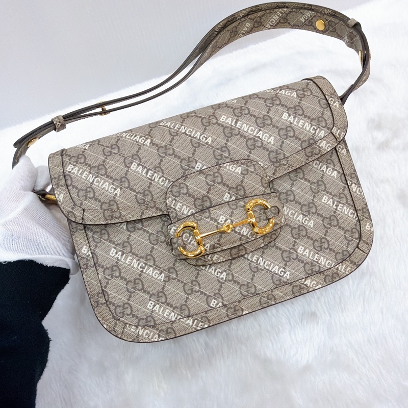 莉亞精品♡ Gucci x BALENCIAGA 聯名1955馬鞍包 二手美包-1