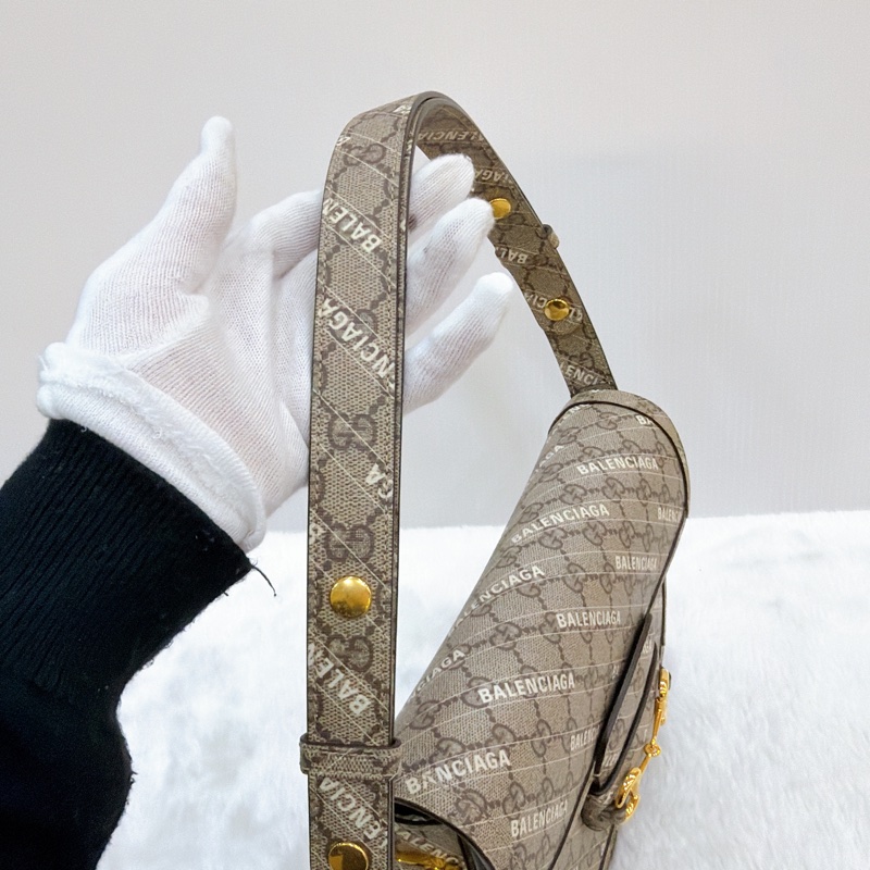 莉亞精品♡ Gucci x BALENCIAGA 聯名1955馬鞍包 二手美包-17