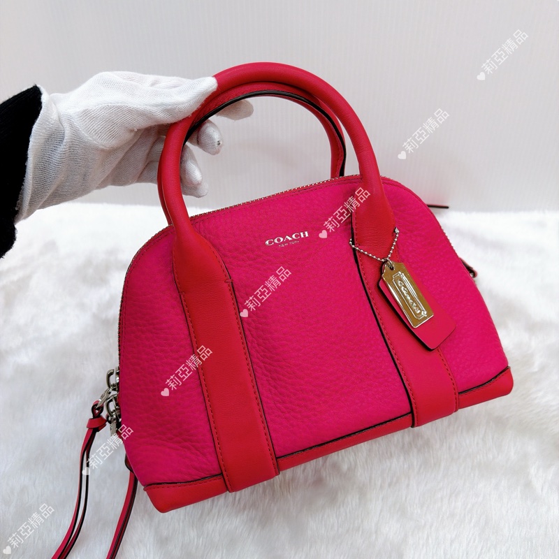 莉亞精品♡ Coach 桃粉手提斜背包 二手美包-2