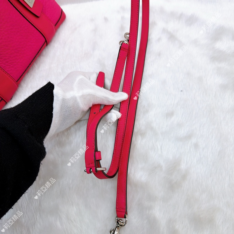 莉亞精品♡ Coach 桃粉手提斜背包 二手美包-12