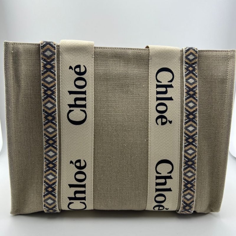 蔻依 Woody 中型帆布托特包-9