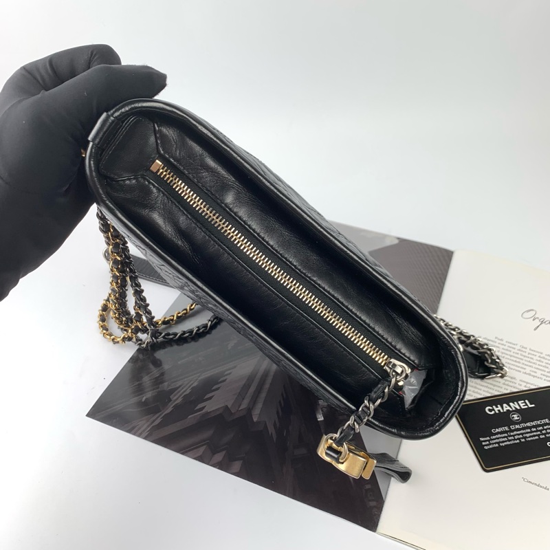 Chanel流浪包小號黑金-8