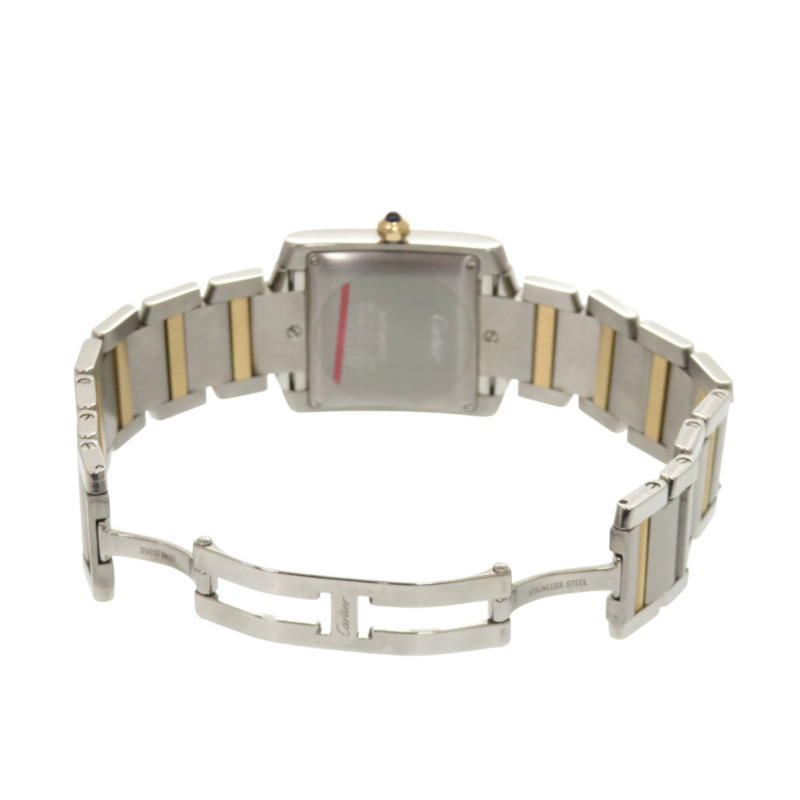 卡地亞 Tank Française LM 雙色腕錶 W51005Q4,精鋼材質,18K 黃金和銀,自動上鍊,0426 機芯,品相極佳。-4