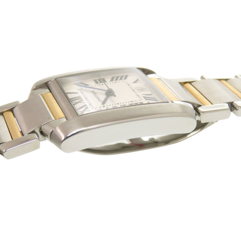 卡地亞 Tank Française LM 雙色腕錶 W51005Q4,精鋼材質,18K 黃金和銀,自動上鍊,0426 機芯,品相極佳。-6