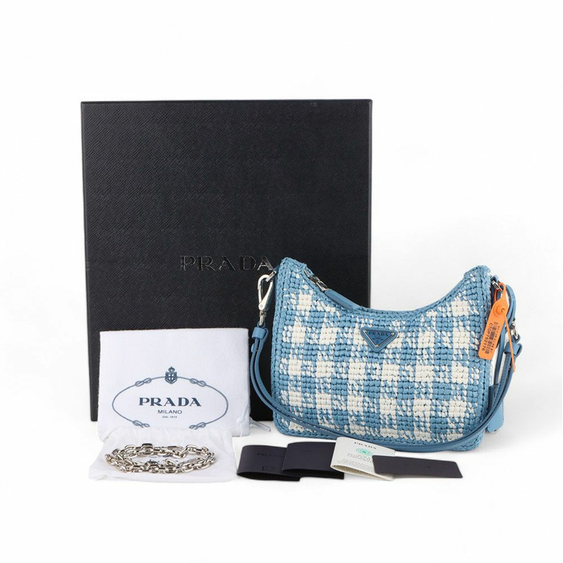 【包稅】PRADA 1BC204 複刻版鉤針迷你單肩包 /-7