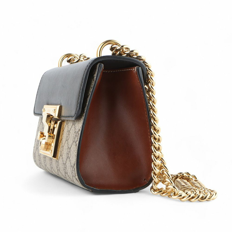 【包稅】GUCCI 409487 GG Supreme 鎖扣小號肩包(百貨公司收據)/-1