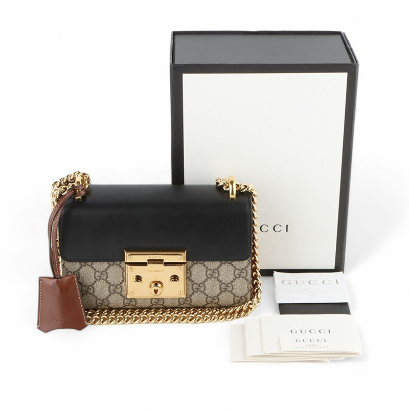 【包稅】GUCCI 409487 GG Supreme 鎖扣小號肩包(百貨公司收據)/-7