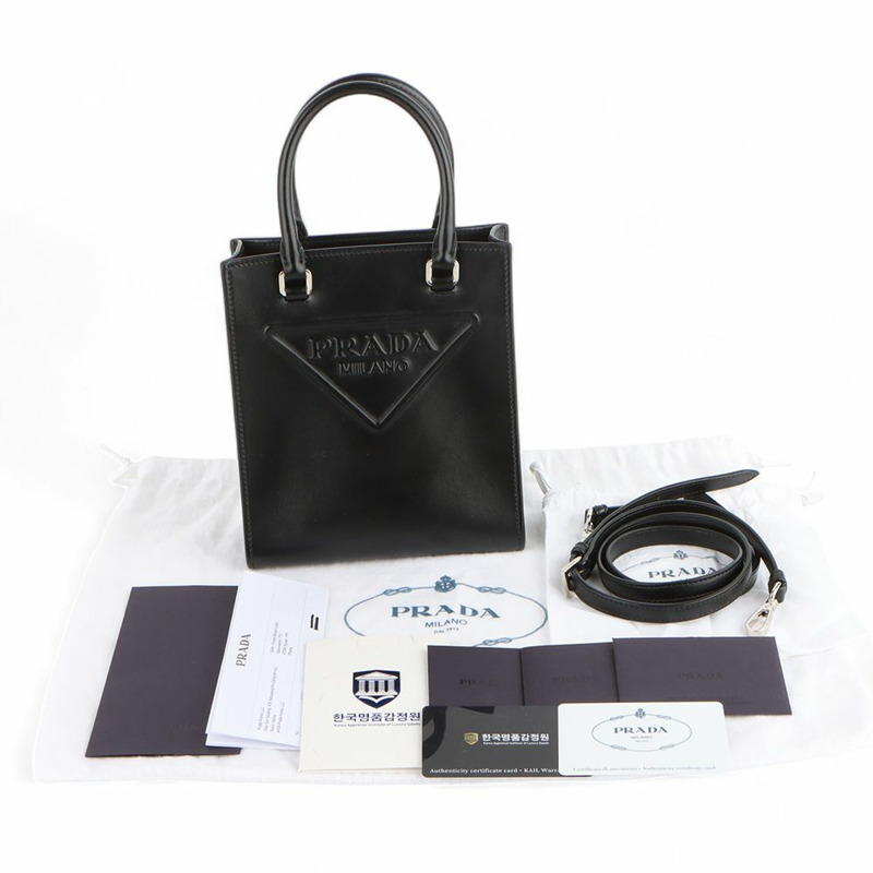 【包稅】PRADA 1BA333 三角形Logo皮革斜背包 33133-7