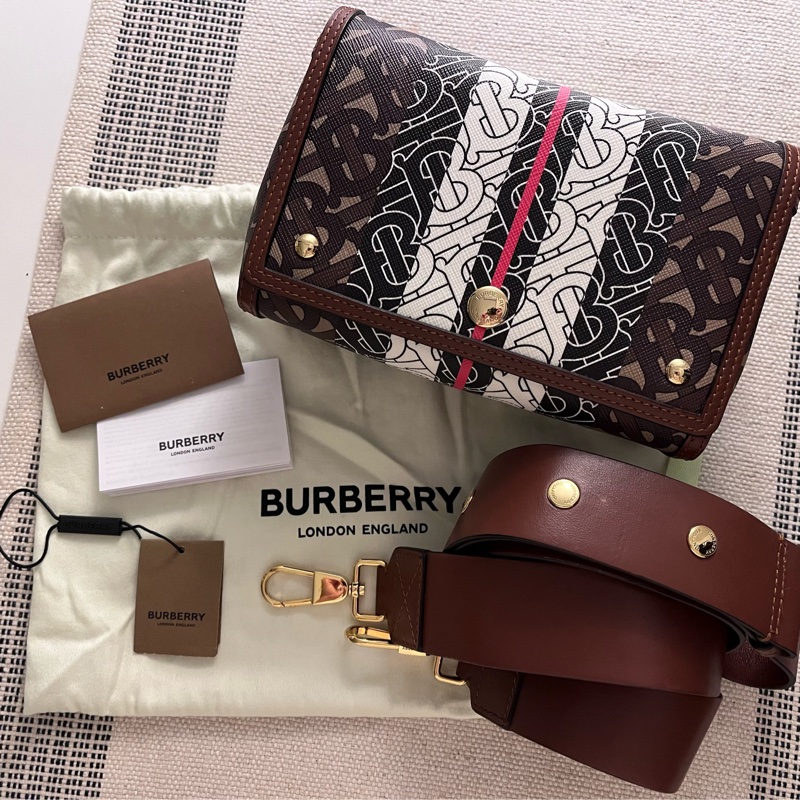 Burberry BT 印花郵差包 精品斜背包 附防塵袋保卡｜淘氣善良・尋寶-0