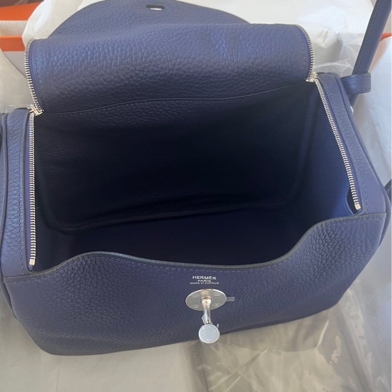 🌈Hermes💙Lindy 26💙墨水藍銀扣🌈全新未使用🌟有貼膜🌟愛馬仕🌟-1