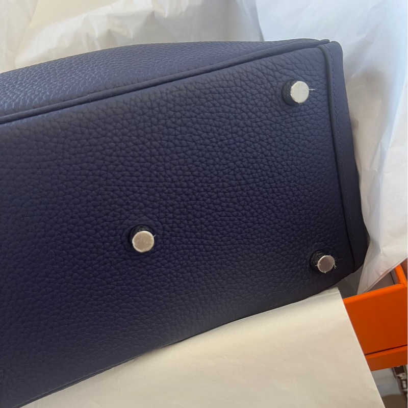 🌈Hermes💙Lindy 26💙墨水藍銀扣🌈全新未使用🌟有貼膜🌟愛馬仕🌟-6