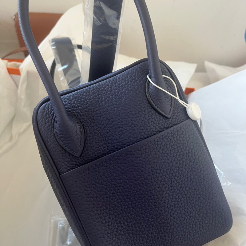🌈Hermes💙Lindy 26💙墨水藍銀扣🌈全新未使用🌟有貼膜🌟愛馬仕🌟-8