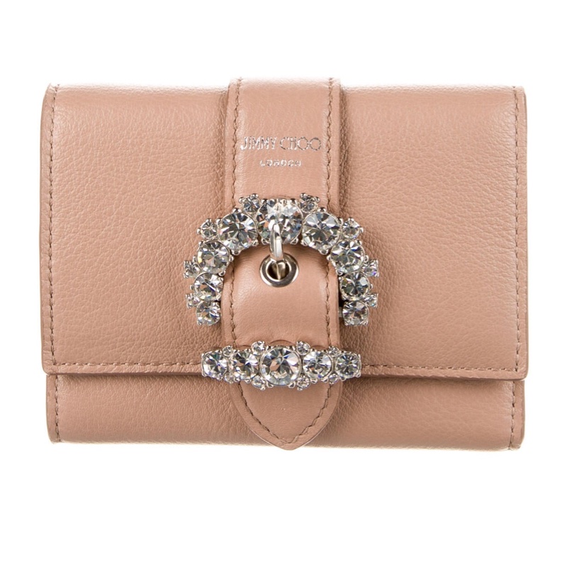 Jimmy Choo 英國精品 真皮迷你短夾 精品皮夾 附盒附卡｜淘氣善良・尋寶-3