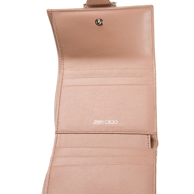 Jimmy Choo 英國精品 真皮迷你短夾 精品皮夾 附盒附卡｜淘氣善良・尋寶-6