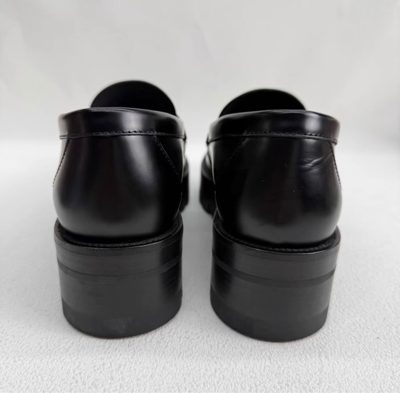 98新 Chanel香奈兒 黑色銀扣樂福鞋厚底增高 尺寸36.5-2