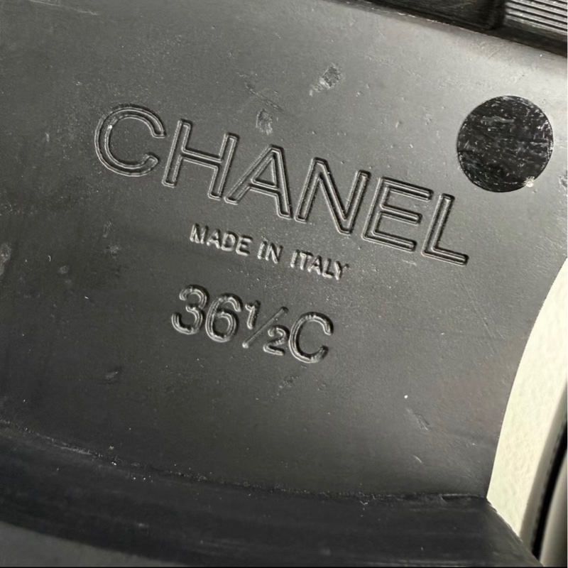 98新 Chanel香奈兒 黑色銀扣樂福鞋厚底增高 尺寸36.5-9