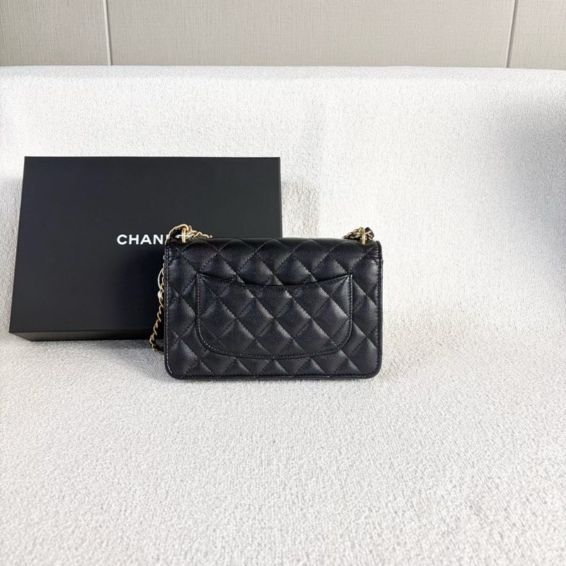 Chanel WOC鏈條包黑色金扣荔枝皮 芯片款19*13*4 99新配件塵袋盒子購證-6