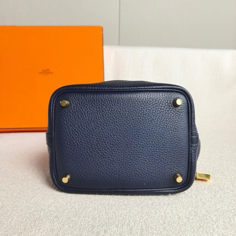 Hermes Picotin菜籃子18 普魯士藍18*19*13.5 99新配件塵袋鑰匙鎖-6