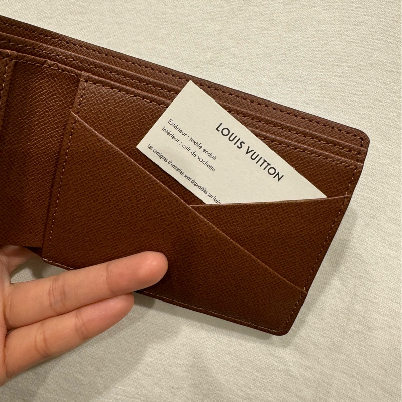 LV經典老花皮夾 短夾-4