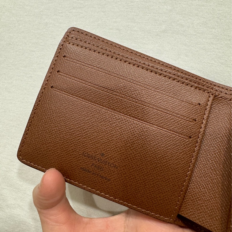 LV經典老花皮夾 短夾-5