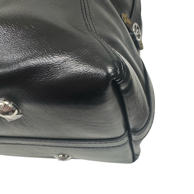 LOUIS VUITTON 路易威登 黑武士 大號 黑色 男女通用 斜背包 單肩包 銀扣-8