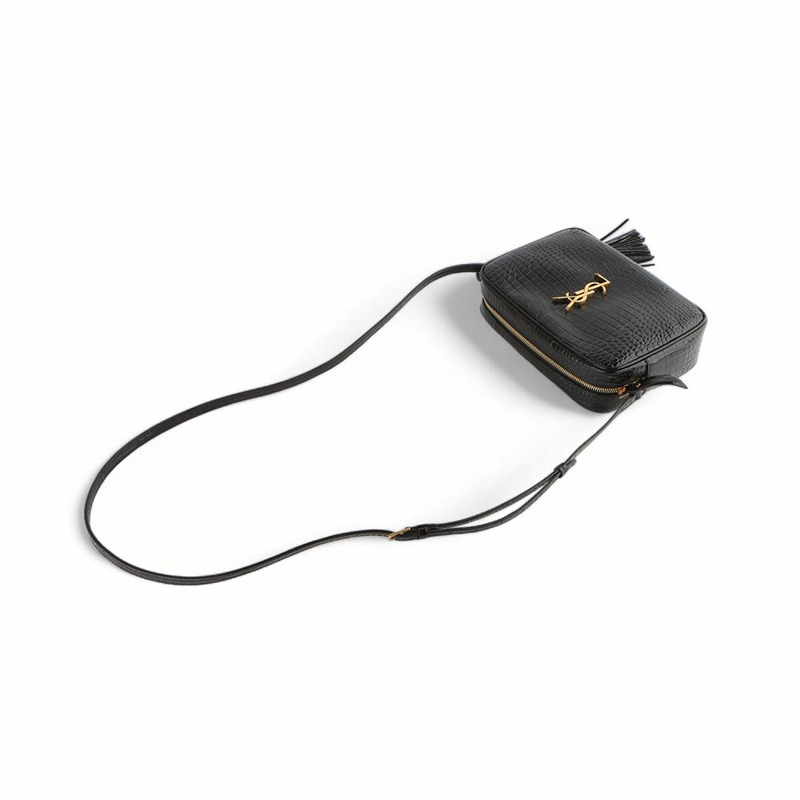 【包稅】SAINT LAURENT 鱷魚紋壓花亮面皮革 Lou 相機斜背包 33172-3