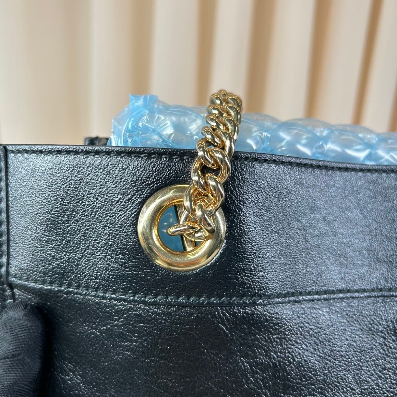 Gucci古馳 Rajah水晶琺琅虎頭托特包 黑色牛皮材質 經典紅綠條紋配飾-16