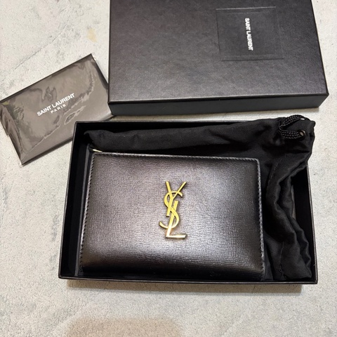 YSL短夾 黑金經典發財夾