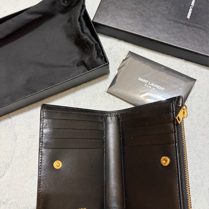 YSL短夾 黑金經典發財夾-1