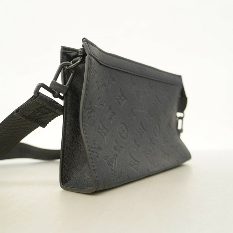 路易威登 Monogram Shadow Gaston 穿戴式皮夾單肩包 M81115 黑色 男士-1