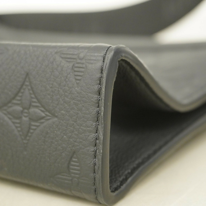 路易威登 Monogram Shadow Gaston 穿戴式皮夾單肩包 M81115 黑色 男士-6