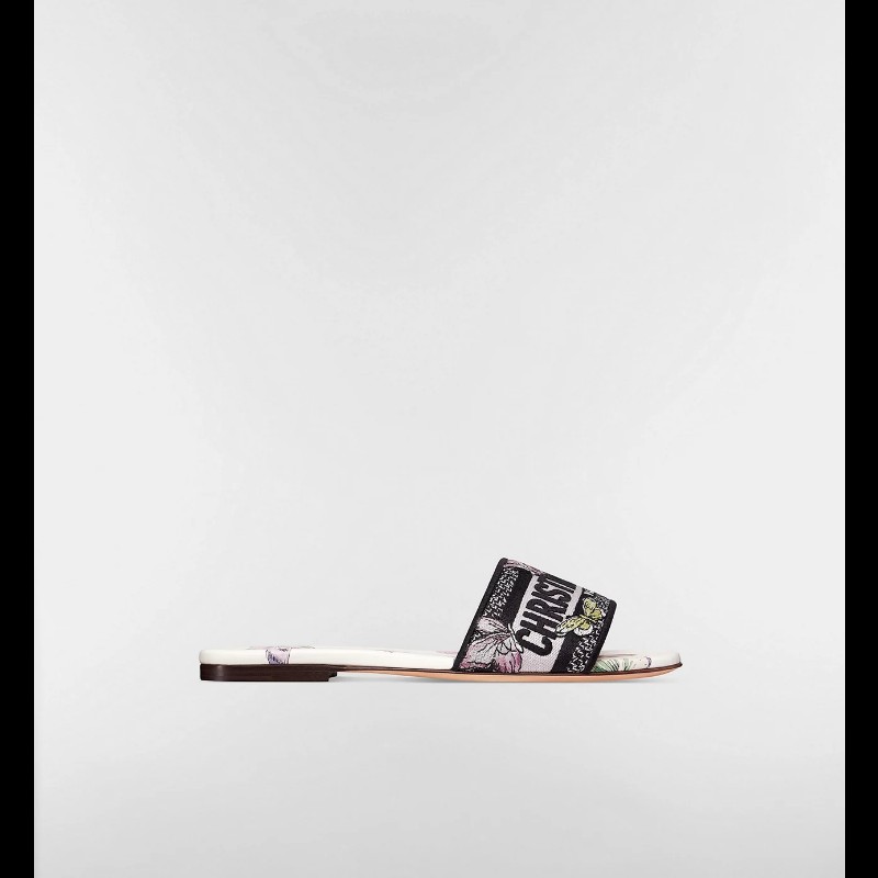 Dior Dway 刺繡棉布涼鞋 38.5碼-3