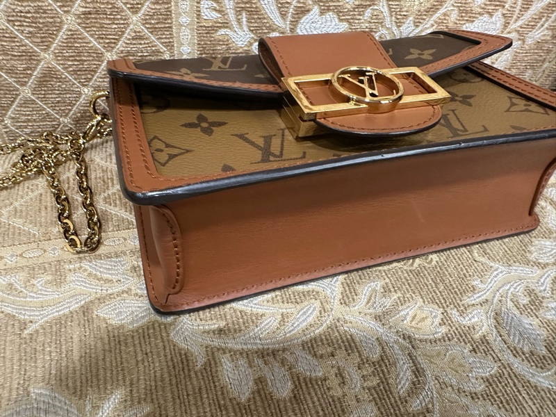 LV 雙色原花Dauphine金釦WOC斜背鏈包 M68746-5