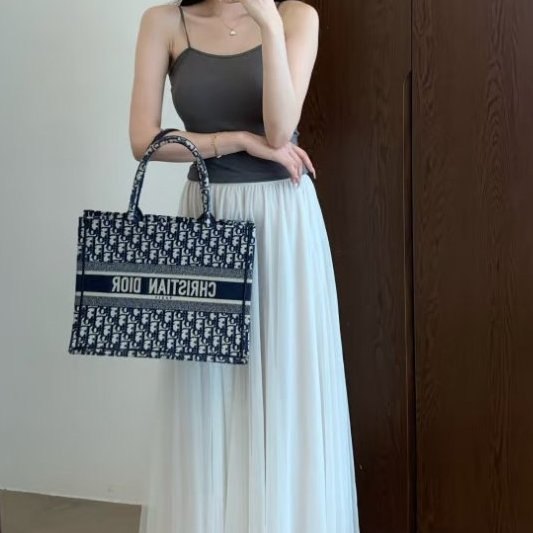 CHRISTIAN DIOR - 深藍Oblique刺繡帆布BookTote托特包-5