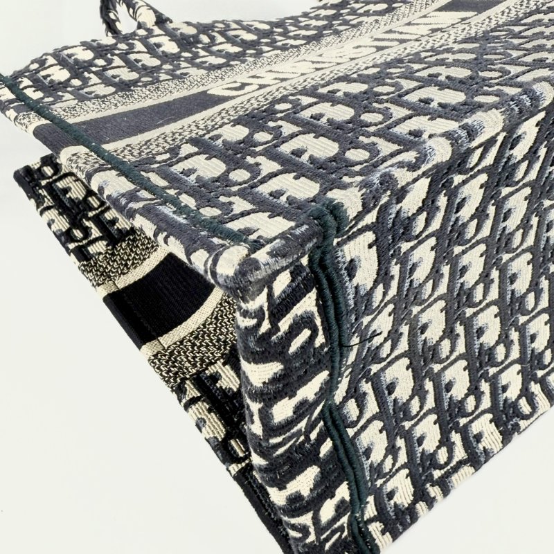 CHRISTIAN DIOR - 深藍Oblique刺繡帆布BookTote托特包-7