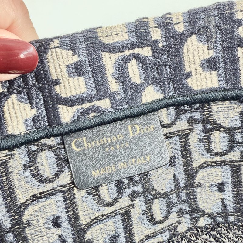CHRISTIAN DIOR - 深藍Oblique刺繡帆布BookTote托特包-13