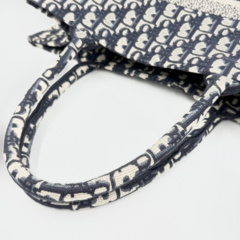 CHRISTIAN DIOR - 深藍Oblique刺繡帆布BookTote托特包-14