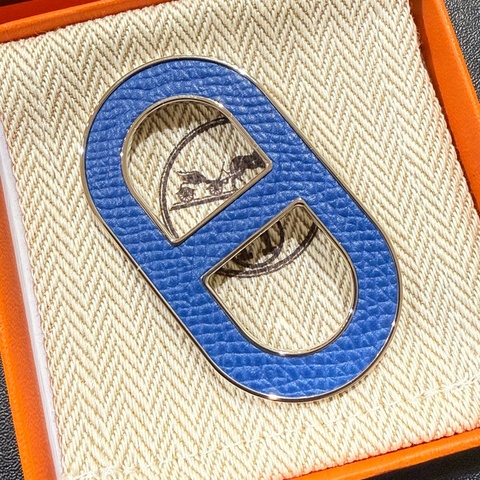 Hermes 藍色 豬鼻 胸針 心口針 Brooch