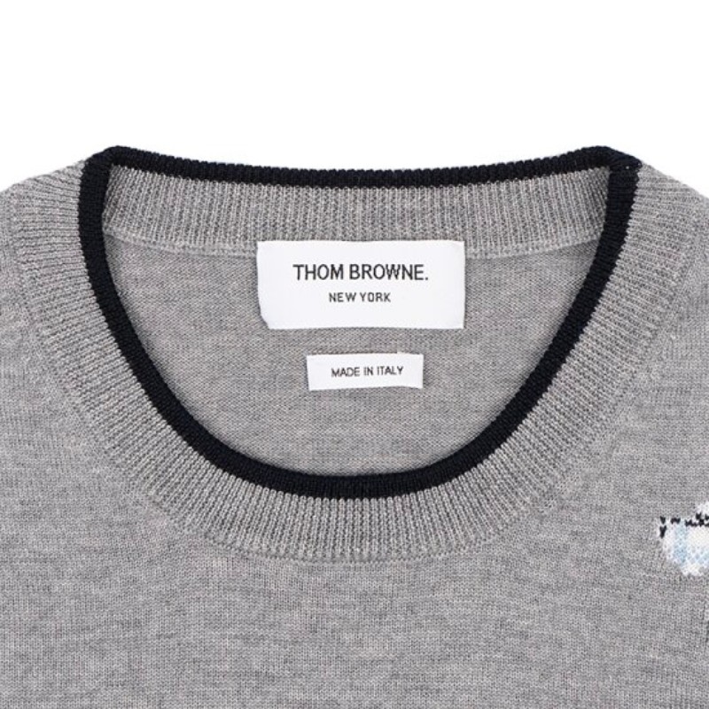 Thom Browne Hector 臘腸犬圖案灰色毛衣 1 碼-2