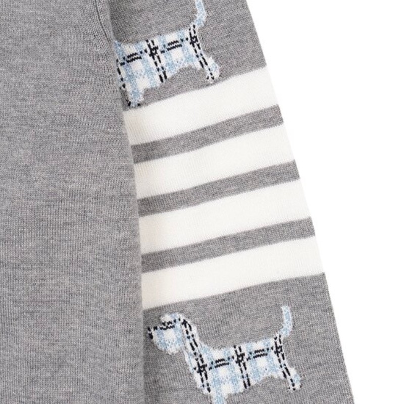 Thom Browne Hector 臘腸犬圖案灰色毛衣 1 碼-3
