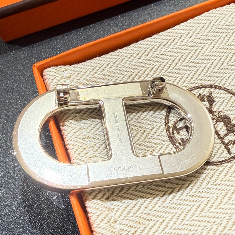 Hermes 黑色 豬鼻 胸針 心口針 Brooch-3