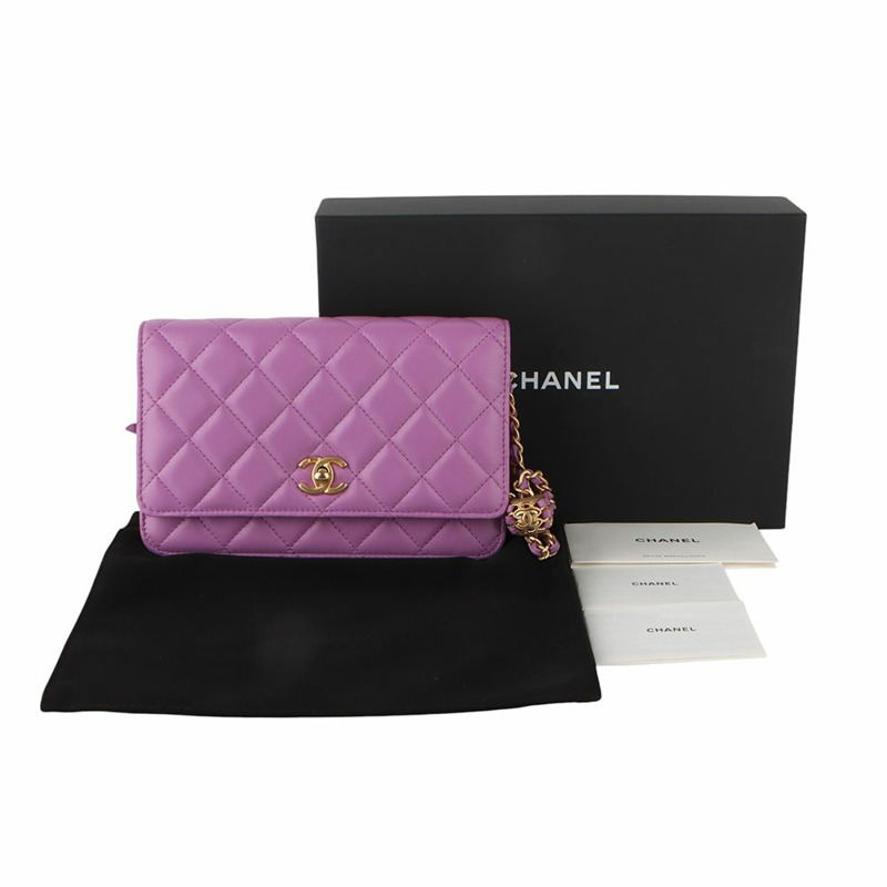 【包稅】CHANEL AP1450 羊皮經典 WOC 金珠鍊斜背包-7