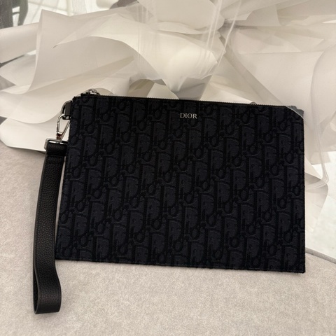 Dior一字老花手拿包