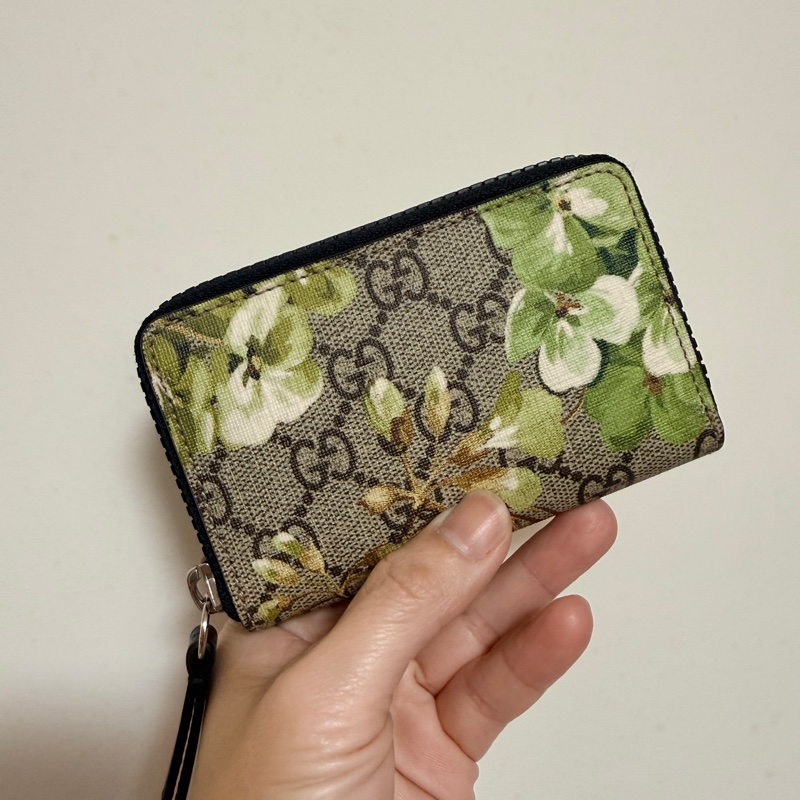 Gucci 零錢包 卡包 🍀絕版花卉款🍀 鈔票對折一次沒問題-6